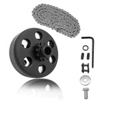 KRGUOD centrifugal clutch close-up shows 3/4-inch bore and 12-tooth gear for go-karts.