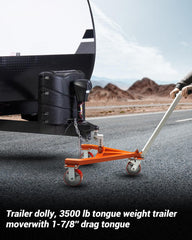 Krysolad Trailer Dolly angle-adjustable drawbar for tighter turning.