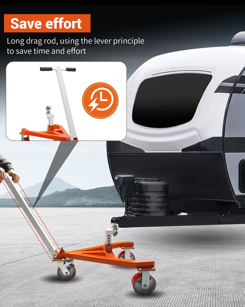 Krysolad trailer dolly portable design makes storage and transport simple.