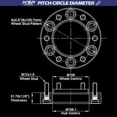 KSP PERFORMANCE 106mm hub-bore spacer ensures hub-centric mounting for smooth rotation
