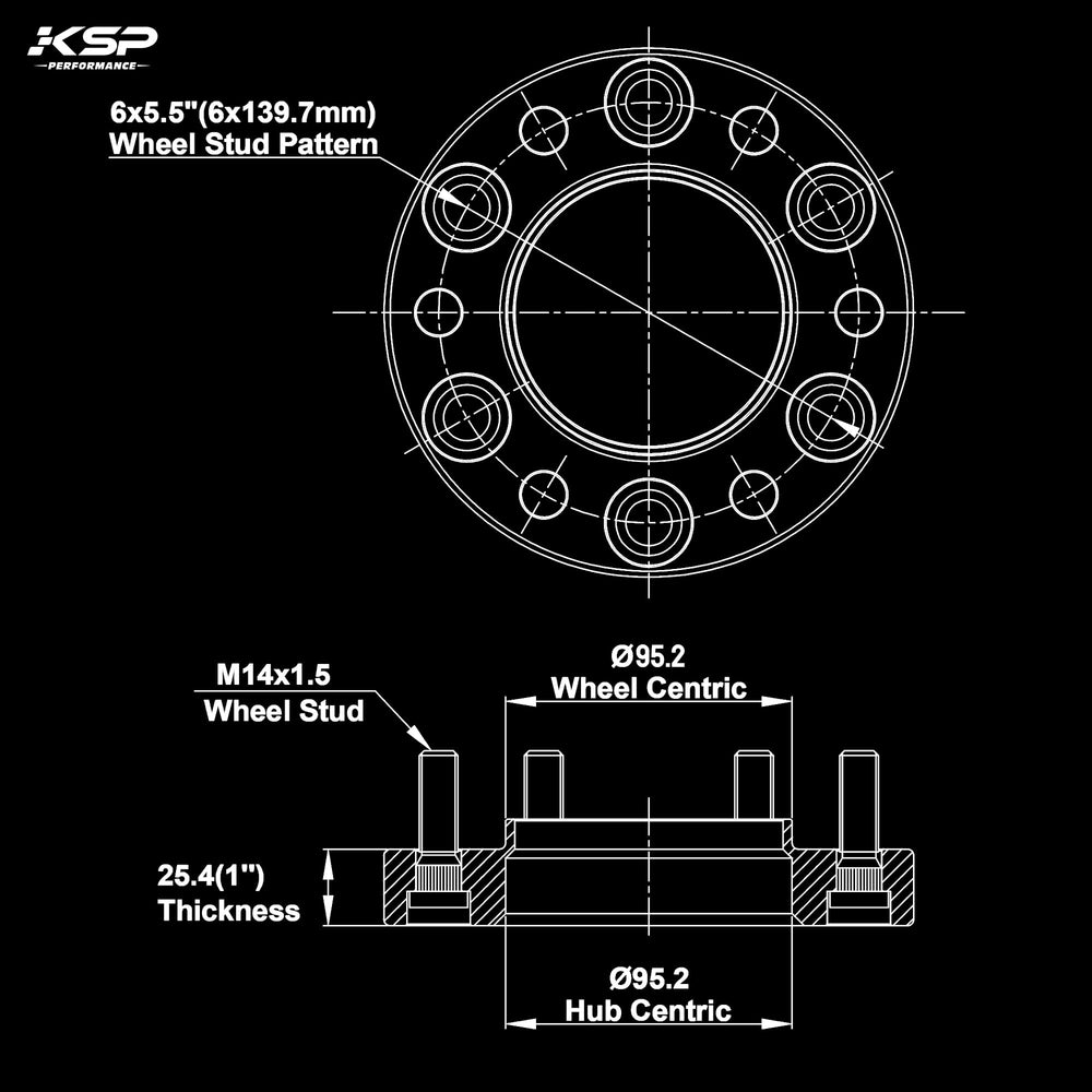 KSP Performance 14x1.5 studs provide secure engagement and easier installation.