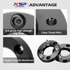 KSP Performance black powder-coated spacers offer corrosion resistance.