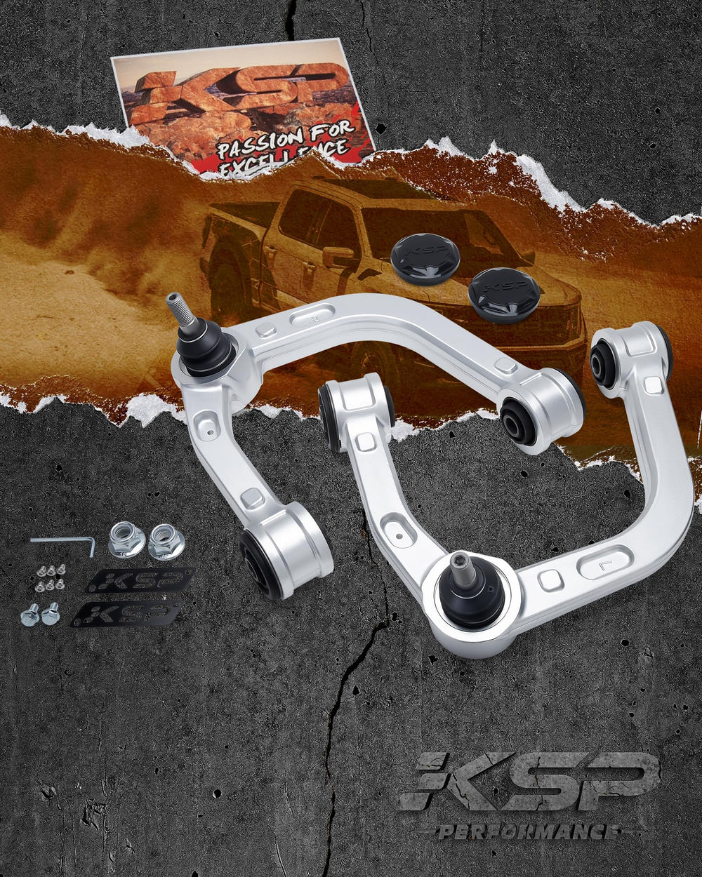 KSP PERFORMANCE corrosion resistant UCA endures off road use on Tacoma Hilux