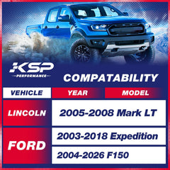 KSP Performance F150 front leveling kit installed shows enhanced stance