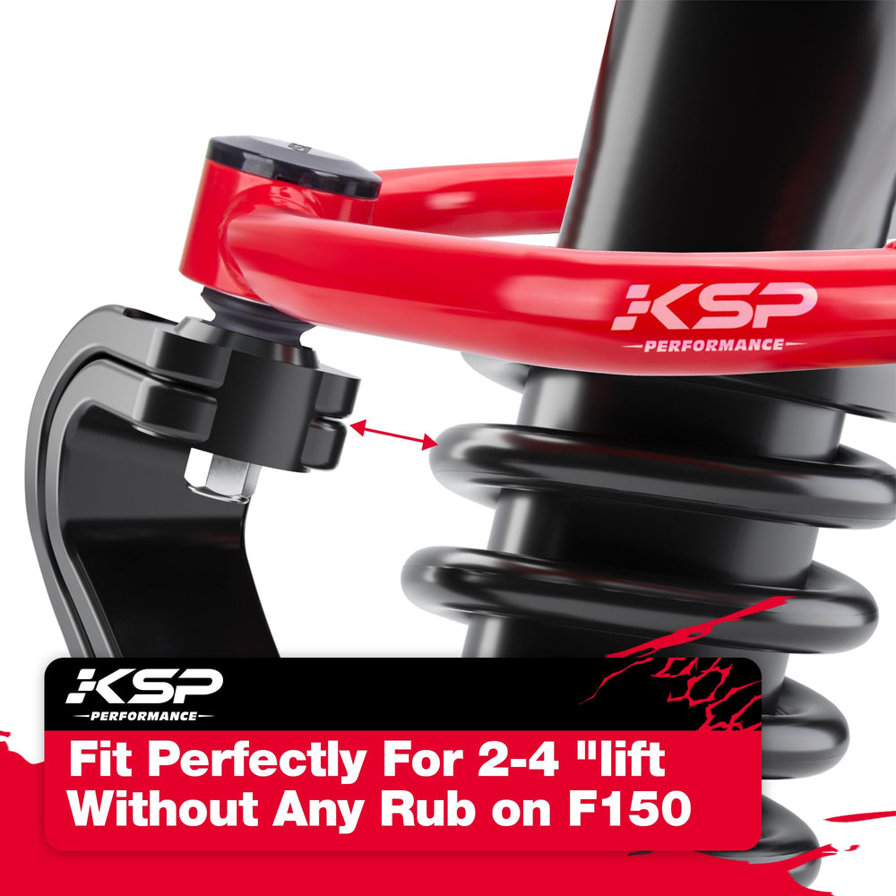 KSP Performance F-150 upper arm dust cap closeup protects joint during off-road use.