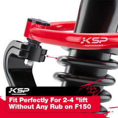KSP Performance F-150 upper arm dust cap closeup protects joint during off-road use.