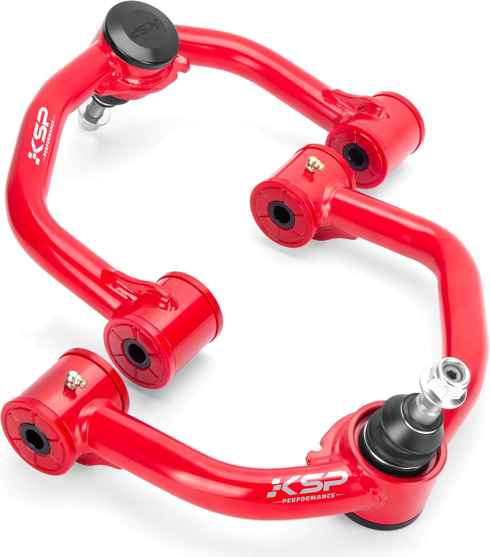 KSP Performance F-150 upper arm front angle shows sturdy steel construction for lift compatibility.