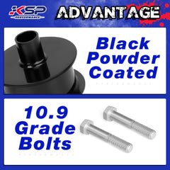 KSP Performance front shock extender adds travel on rugged Jeep JK