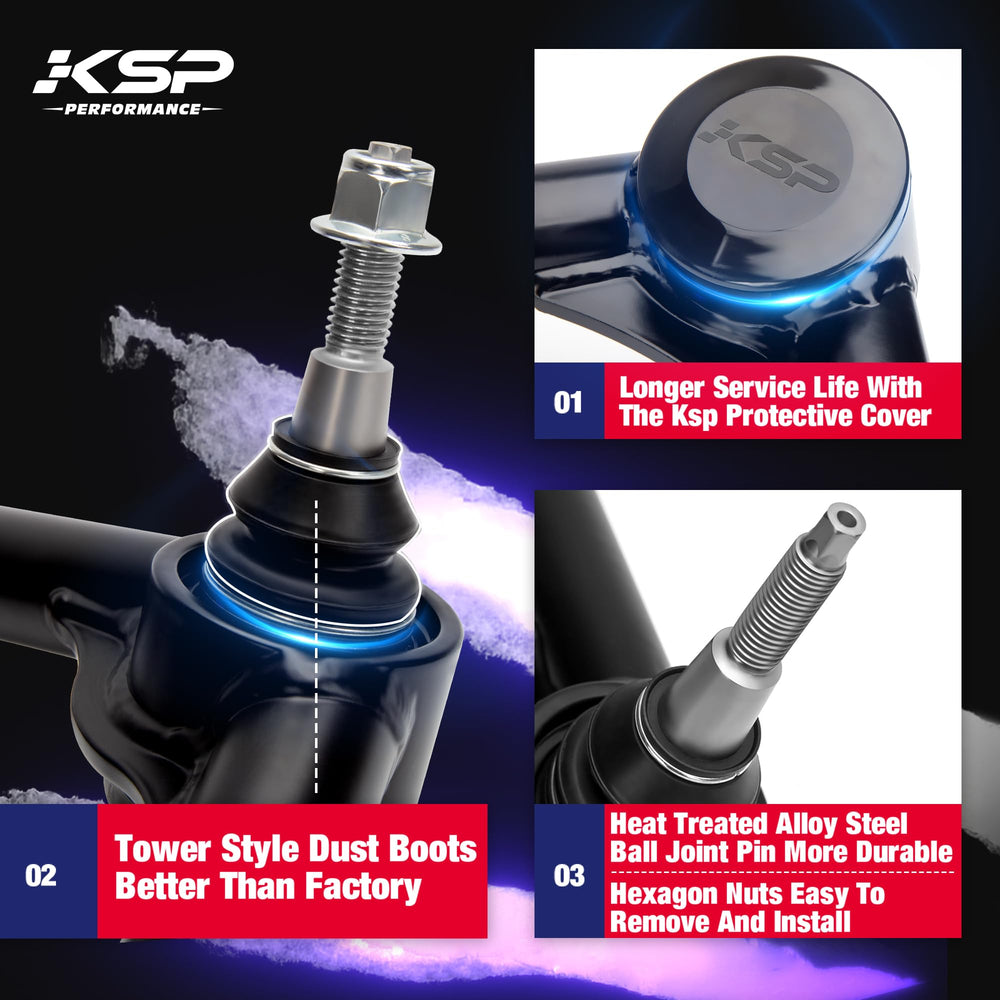 KSP Performance TIG welded arm with rubber bushings for factory-like ride quality.