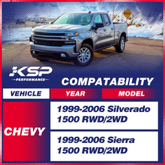 KSP Performance brackets shown for bolt-on installation on Silverado/Sierra 1500.