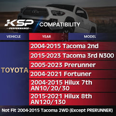 KSP PERFORMANCE Tacoma UCA front-left assembly enhances steering on rugged terrains.