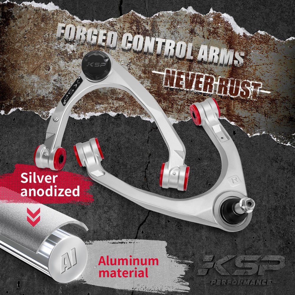 KSP PERFORMANCE ball joints with dust boots shield from debris.