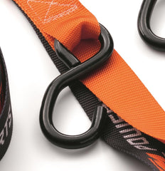 Double-stitched seams on KTM tie down set for reliable use on road trips.