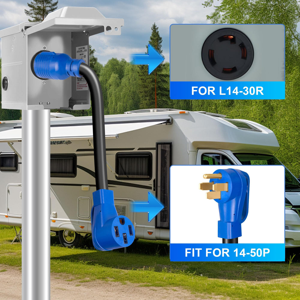 KTOEBYCO 14-50R receptacle in RV power setup