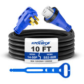 KTOEBYCO 50A 10ft RV extension cord with twist-lock for secure connections