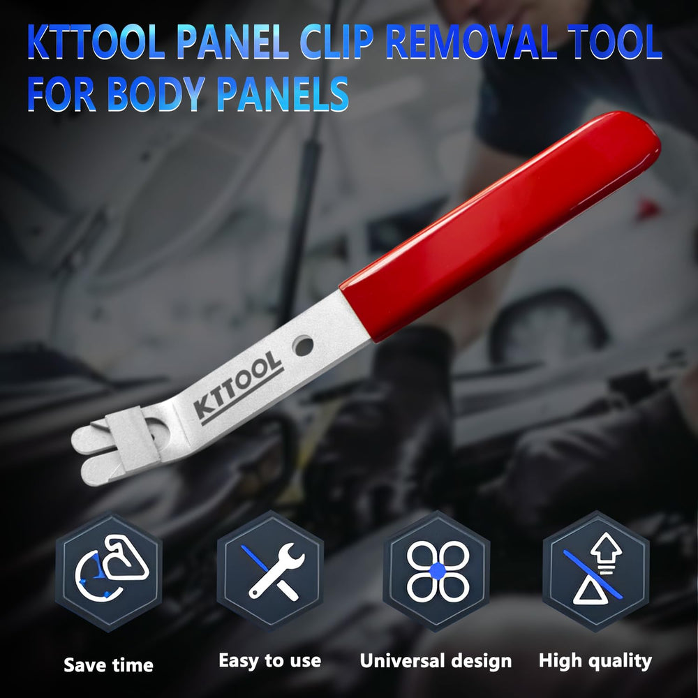 KTTOOL T40280 panel clip wrench shown removing automotive clips