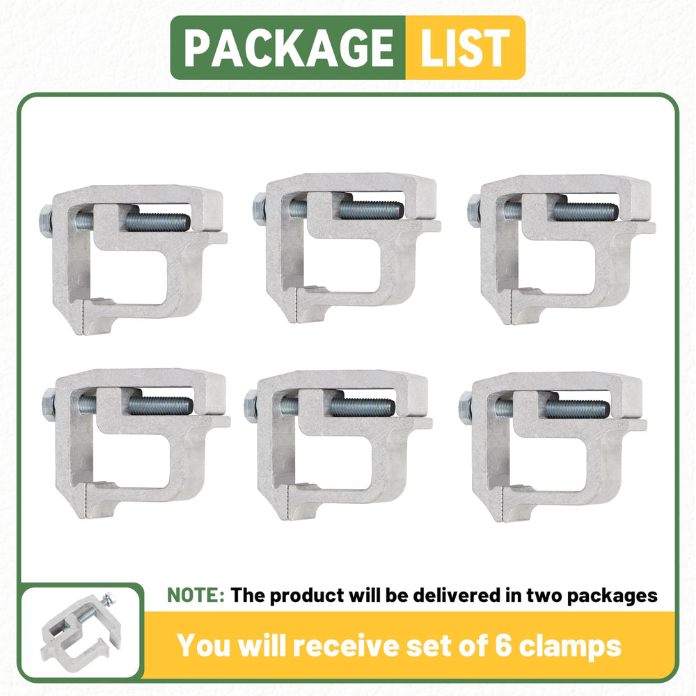 KUAFU mounting clamps securing a camper shell attachment to a truck bed