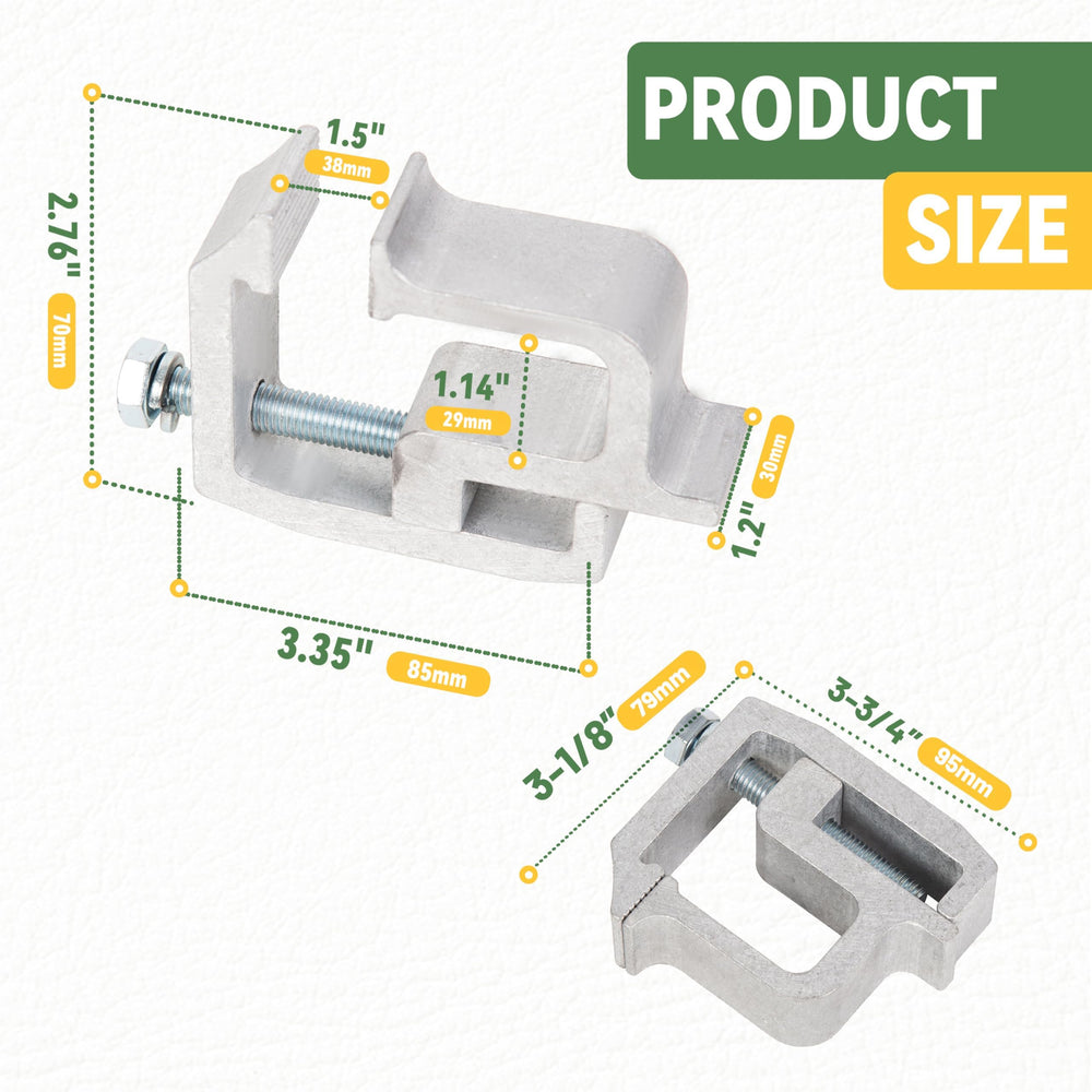 KUAFU mounting clamps compatible with Toyota and Chevrolet pickup configurations