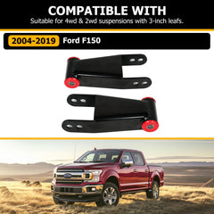KUAFU rear drop shackle for F-150, angled view highlighting adjustability for different suspensions