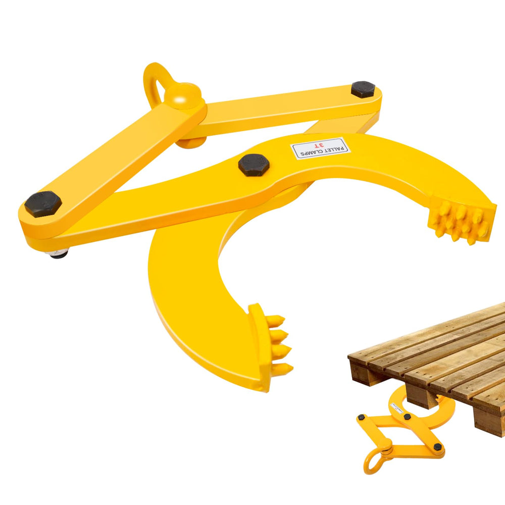 Kuailebuy pallet puller demonstrating 6.7 inch jaw opening for secure pallet grip