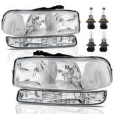 KUIPERAUTO headlight front assembly for GMC Sierra with chrome housing.