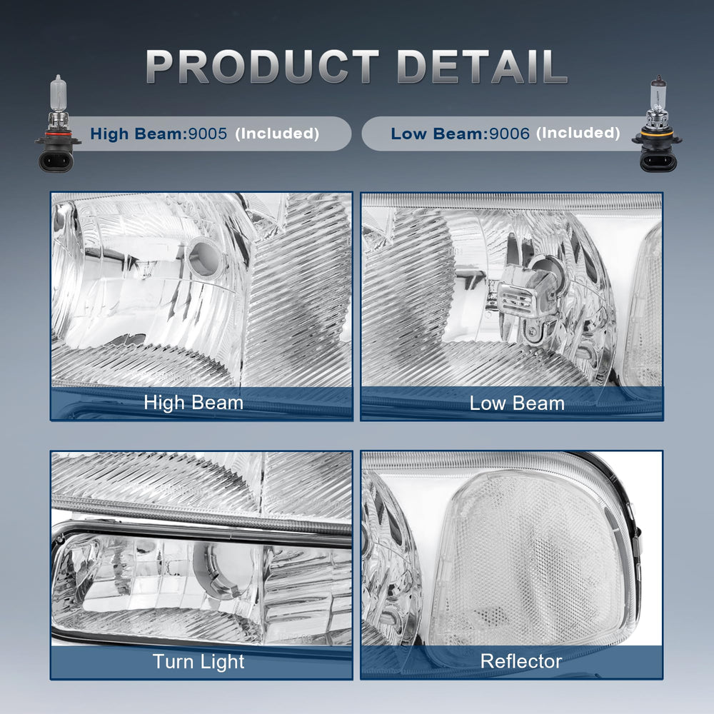 Halogen bulbs included with KUIPERAUTO headlight assembly for reliable lighting.
