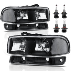 KUIPERAUTO headlight assembly front view for GMC Sierra 1999-2006, enhanced night visibility