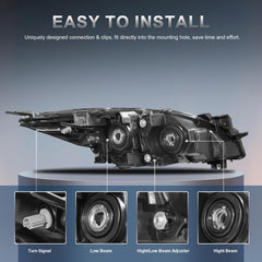 KUIPERAUTO clear-lens headlights enhance beam clarity and driving comfort on wet roads.