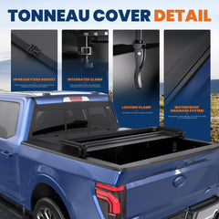 KUIPERAUTO Tri-Fold Bed Cover weatherstrip enhances protection.