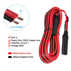 KUNCAN waterproof SAE cover protects connectors from rain and dust.