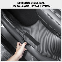 KUNIST carbon fiber pattern door sill guards add rugged style and threshold protection