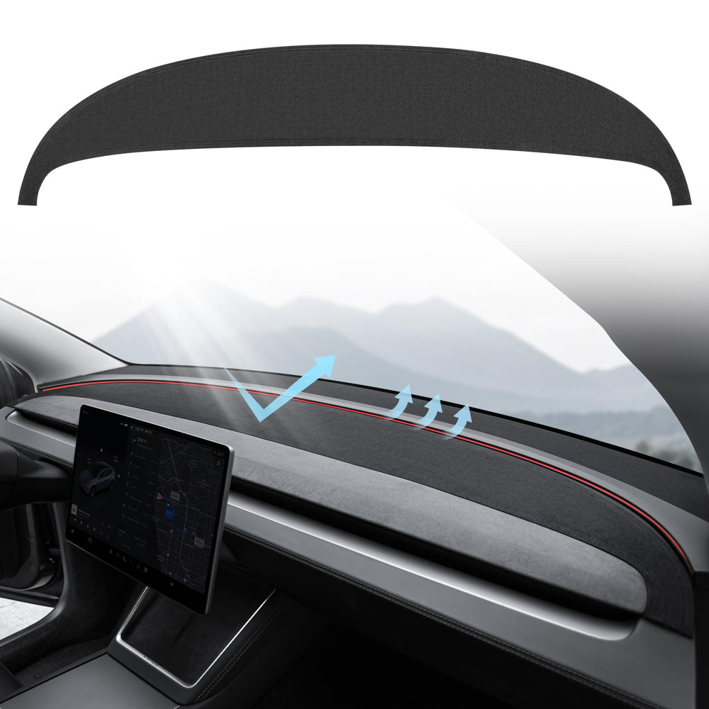 KUNIST dashboard cover anti glare for Tesla Model Y Juniper with suede feel.