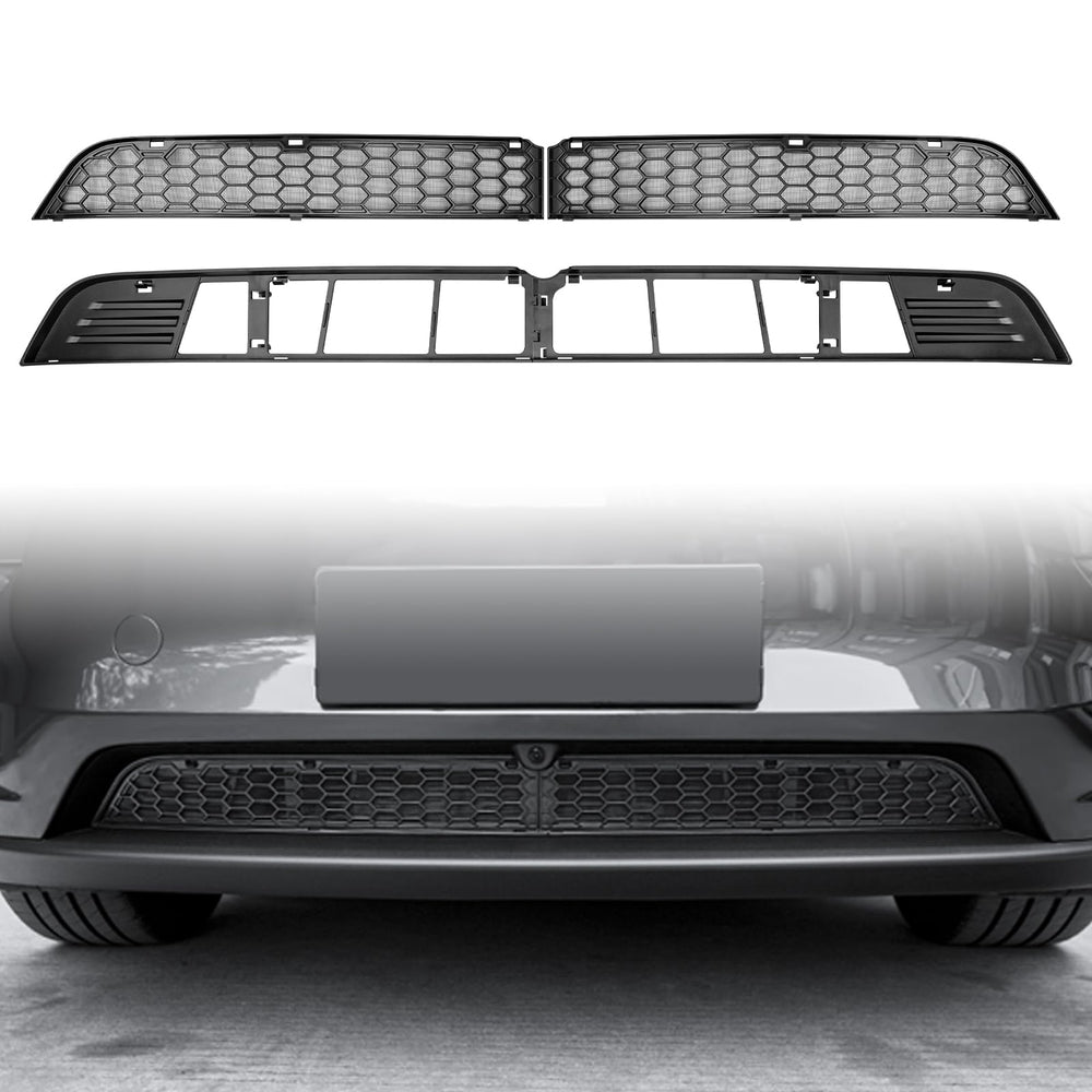KUNIST front air inlet grille insert with tool-free snap-on fit for 2026 Model Y Juniper.