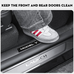 KUNIST door sill guard for Tesla Model Y Juniper shields rear left threshold from dirt