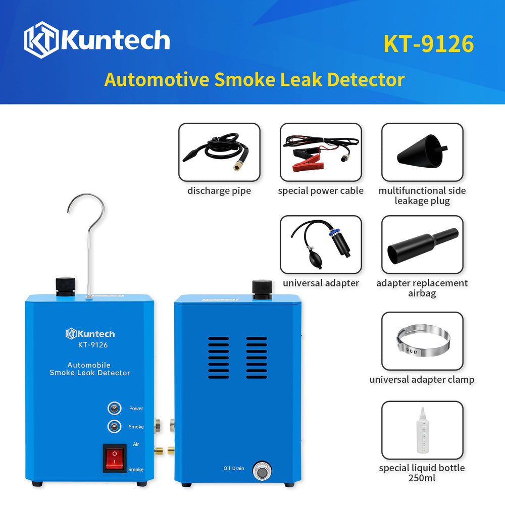Kuntech fuel tank system test assists diagnosing fuel line leaks safely.