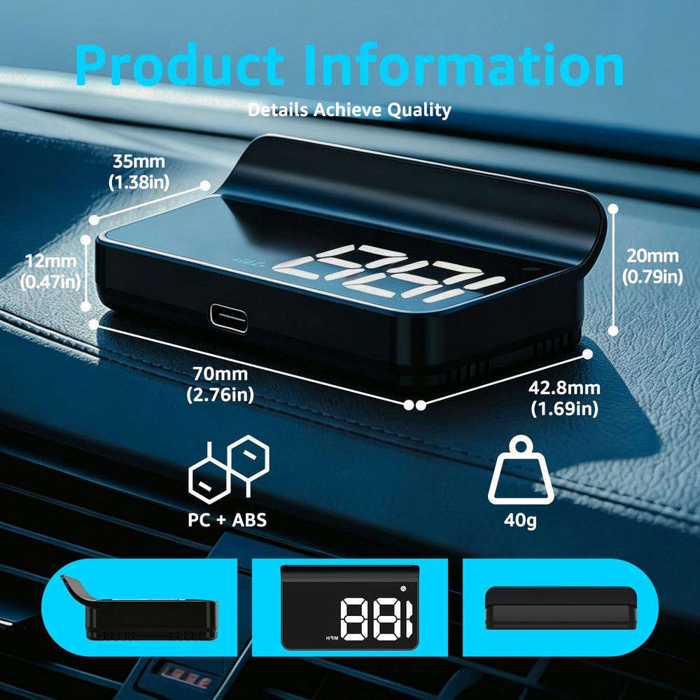 KUOWEIHUD K1-White anti-glare display reduces reflections on the windshield
