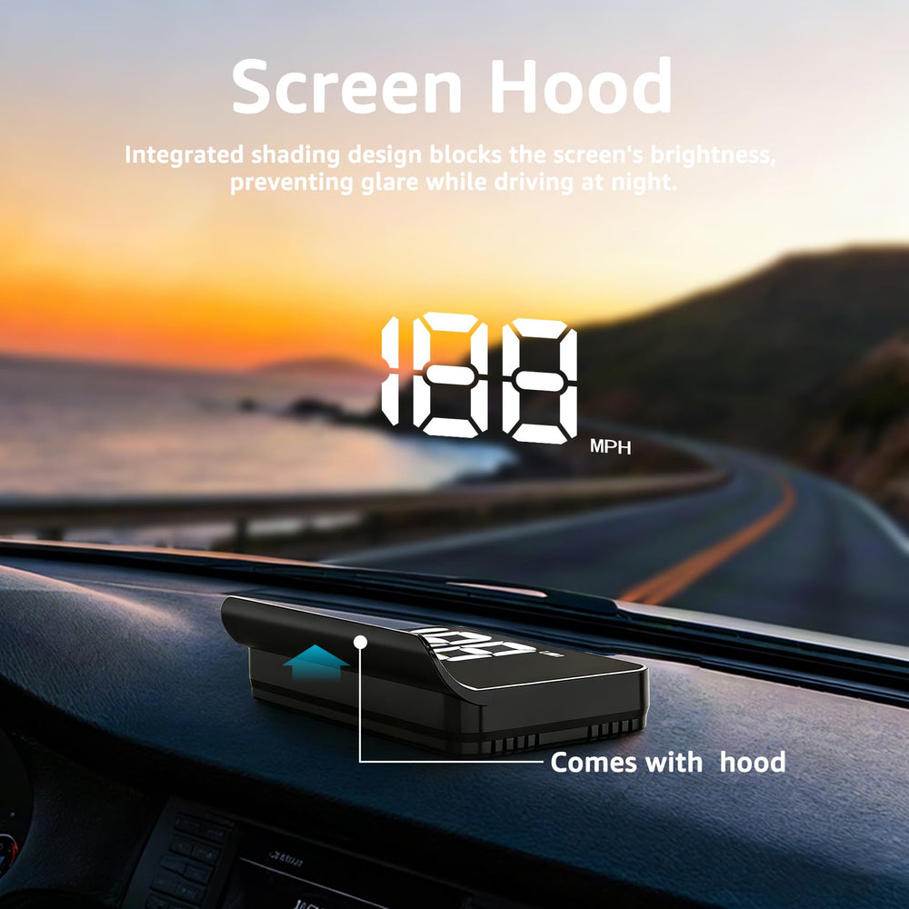 KUOWEIHUD K1-White windshield projection displaying speed without looking away