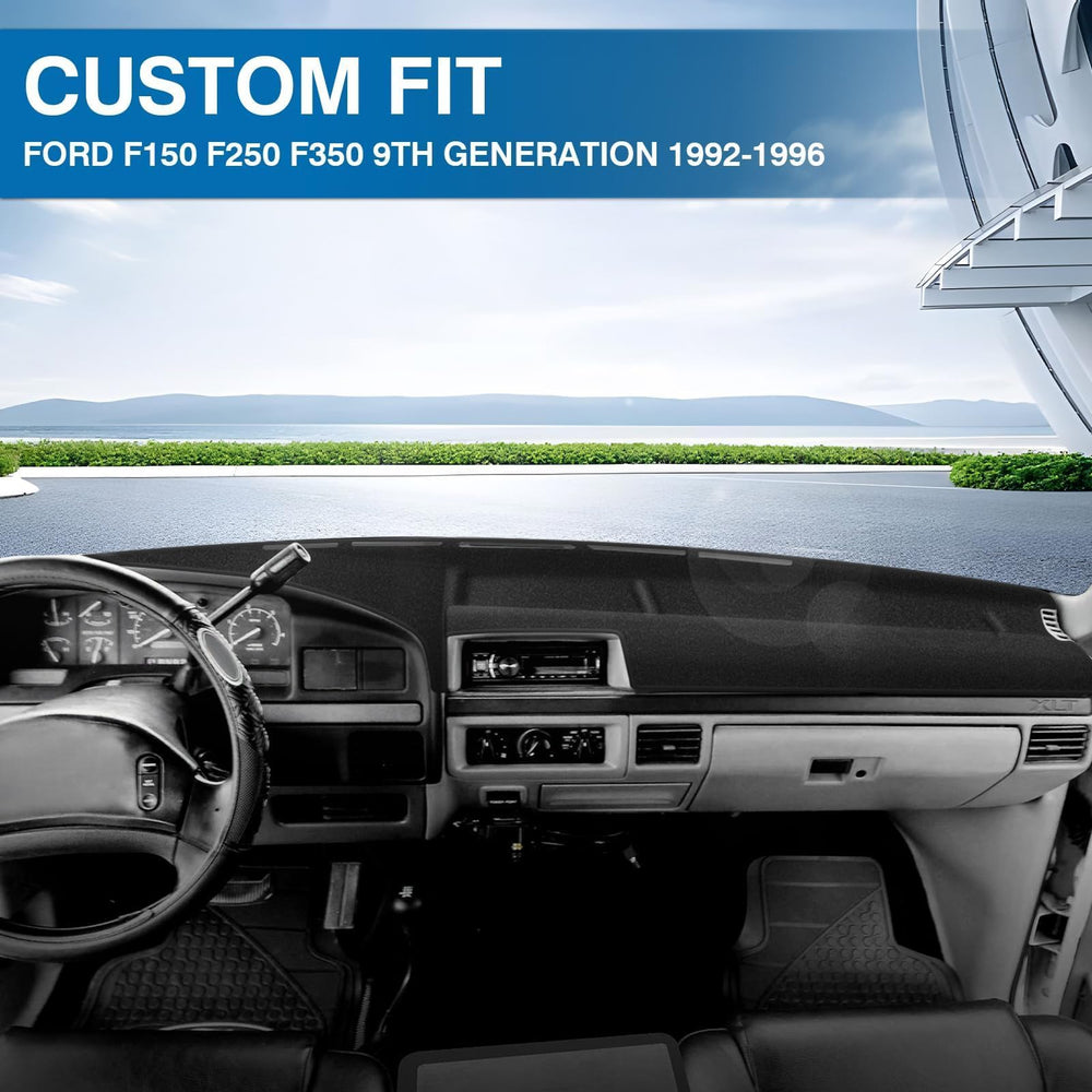 KUST dash cover for F250 F350 1992-1997 minimizes movement with non-slip backing