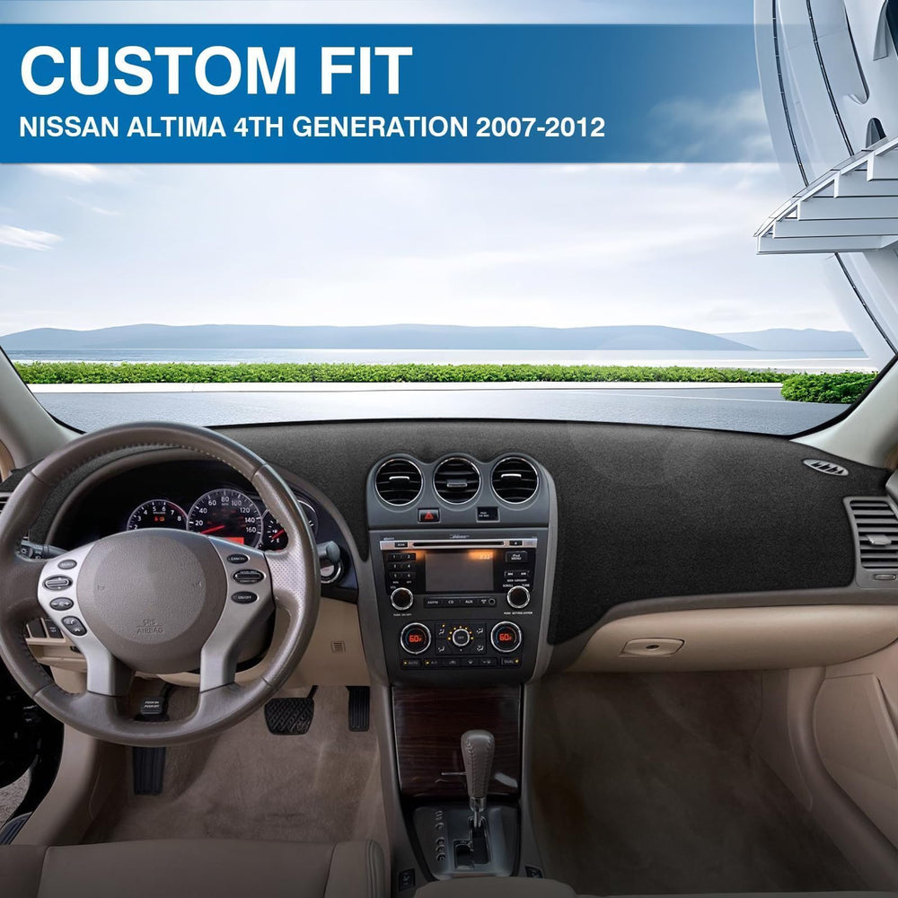 KUST dash cover with non-slip bottom for Nissan Altima stays securely in place.