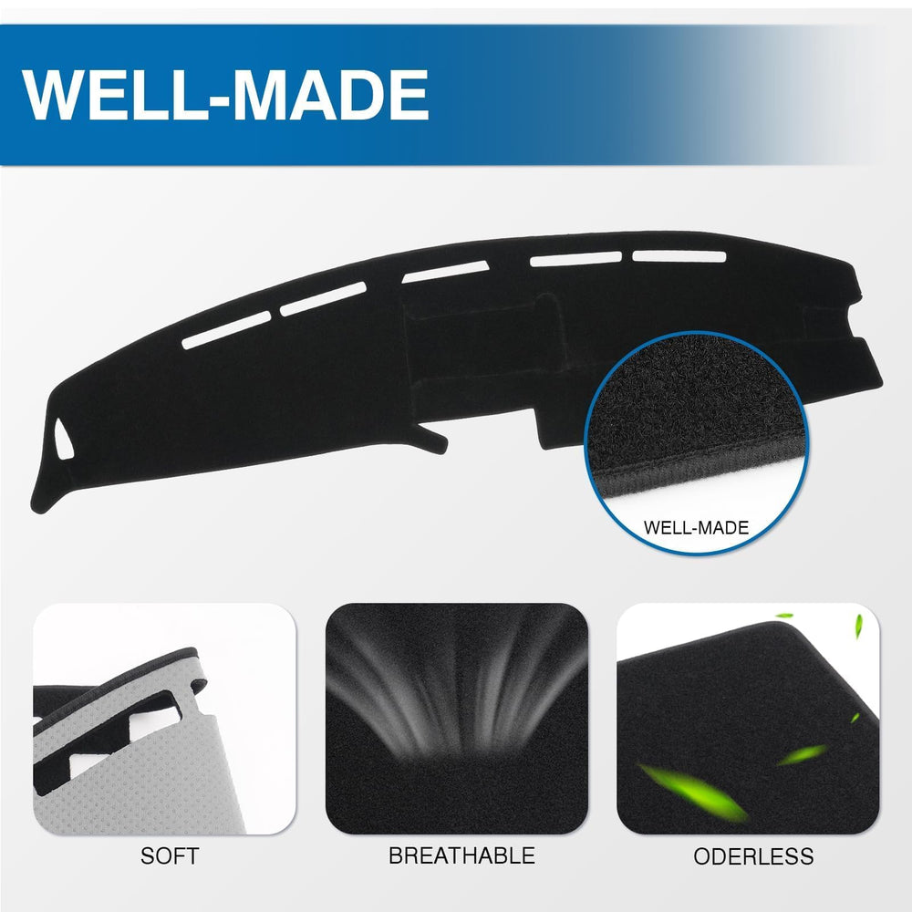 KUST dash cover features silicone backing to prevent slipping