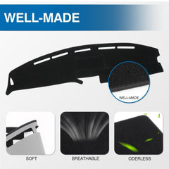 KUST dash cover features silicone backing to prevent slipping