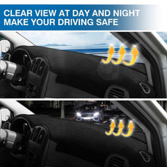 KUST anti-glare dashboard cover; enhances comfort on bright days.