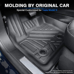 KUST Model S mats feature raised edges to contain liquids and debris
