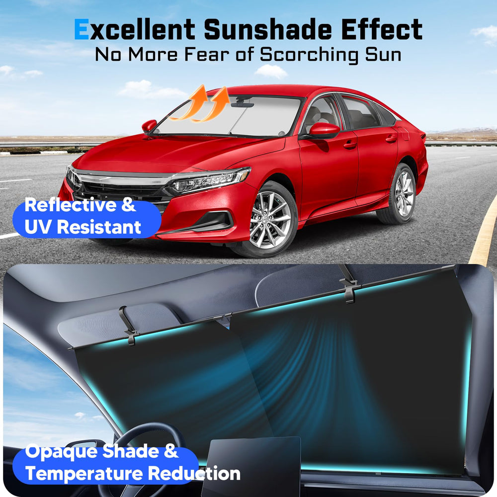KUST sunshade demonstrates automatic retractable action in car window