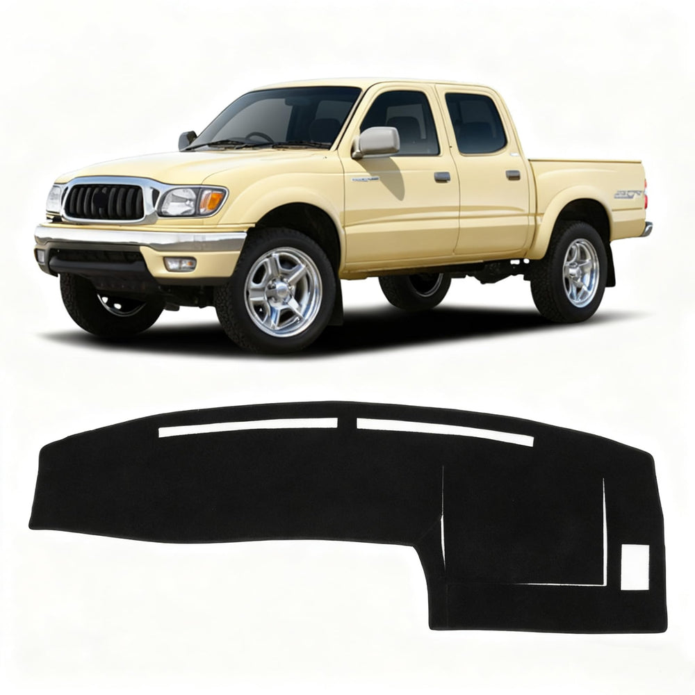 KUST Toyota Tacoma dash cover for left-driver view reduces glare and protects the dashboard.
