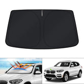 KUST windshield shade on BMW X3 showing full-coverage fit for sun protection