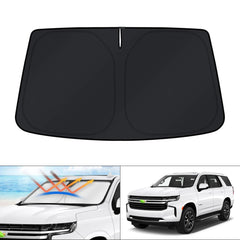 KUST windshield shade fits Chevrolet Tahoe for full windshield coverage and UV protection.