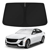 KUST windshield shade over CT5 windshield for gap-free fit.