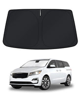 KUST Windshield Shade custom-fit cover reduces glare for Kia Carnival.