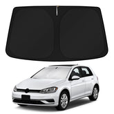 KUST windshield shade folded for compact storage and quick deployment.